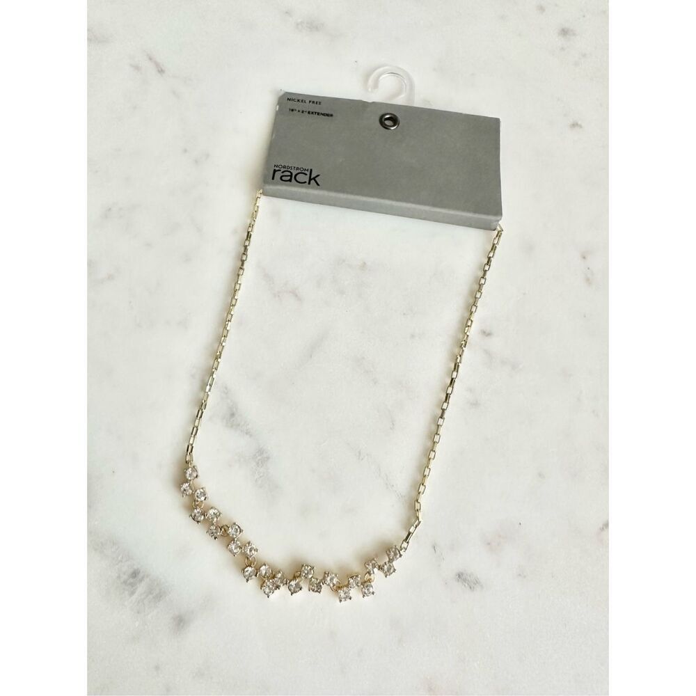 Nordstrom‘s rhinestone gold color 18 inch necklace 